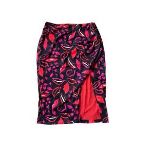By Egreis NWT Floral Lip Print Midi Pencil Skirt Size XL Bold Maximalist New